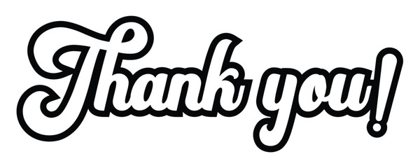 Thank You Lettering and Confetti Sign – Handwritten Brush Script and Vintage Typography Vector illustration.