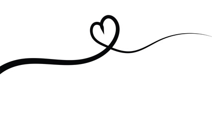 Heart Symbol with Elegant Swirl Design on White Background