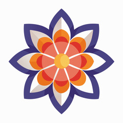 Abstract Flower OUTLINE vector icon