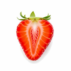 Strawberry half isolated on white background