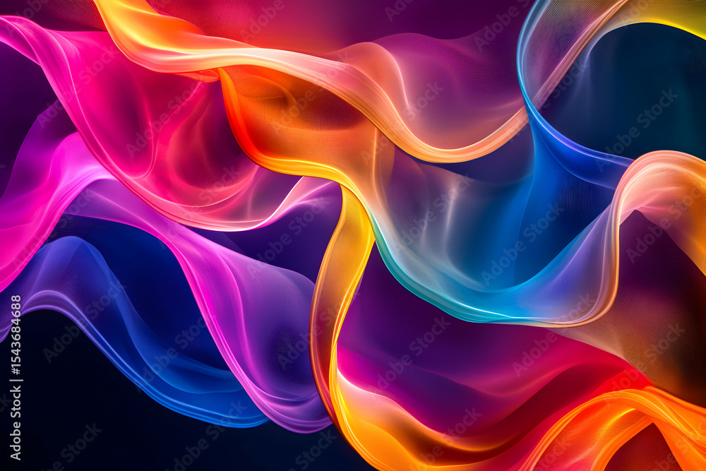 Aufkleber abstract flowing shapes displaying colorful waves for modern backgrounds