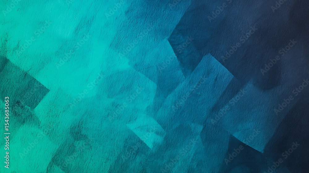 Poster abstract textured background with various shades of blue and teal, featuring overlapping rectangular