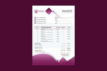 Gradient luxury abstract geometric invoice template