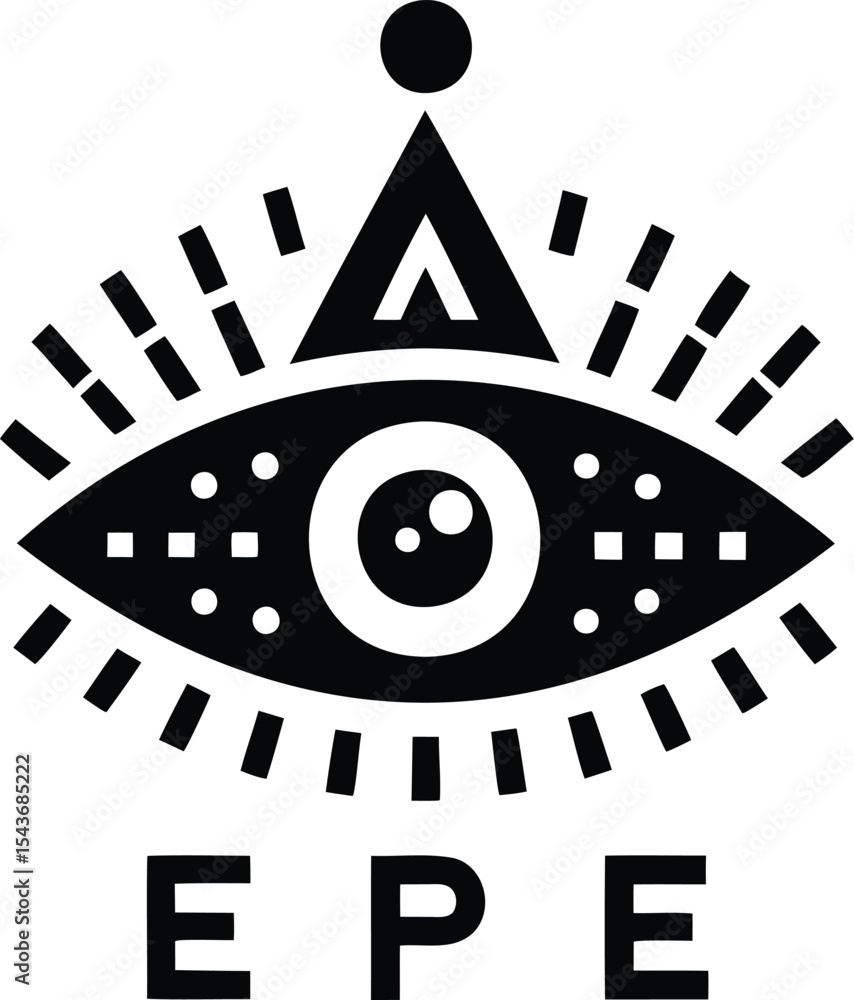 Poster epe third eye with triangle and circle on top in black color