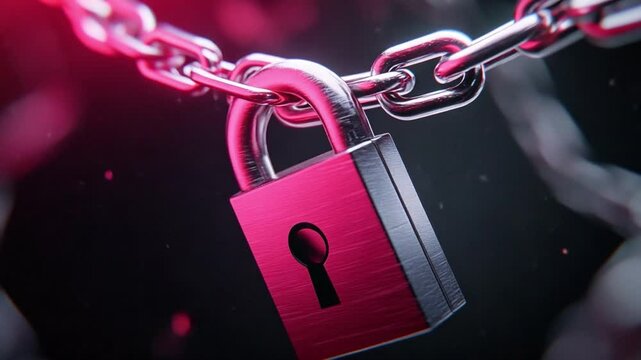Safety and Security: A close-up shot captures a lock and chain, symbolizing protection, privacy, and the importance of guarding against threats. A powerful visual.