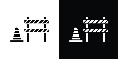 Roadblock icon collection. line stroke icon. EPS 10
