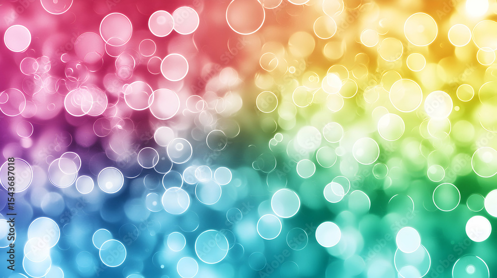 Poster colorful bokeh lights background with blurred circles and vibrant gradient
