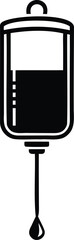 Intravenous therapy bag illustration depicting medical treatment, IV fluids and patient care