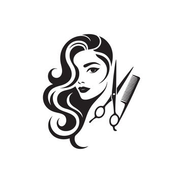 Unique hair salon logo Modern and minimalist vector and abstract logo