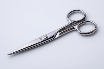 Metal Scissors on White Background