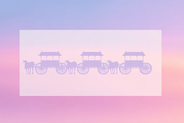 Fototapeta premium Clean vector of Rath silhouettes on pastel background with large blank center space. 