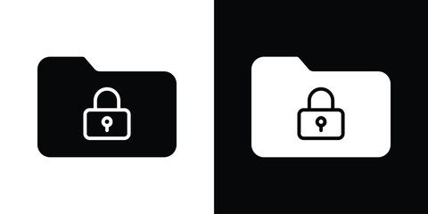 Secret folder icon collection. line stroke icon. EPS 10