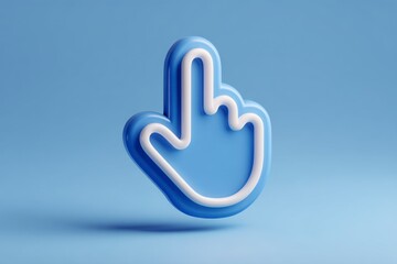 Blue Pointer Click Symbol on Light Blue Background