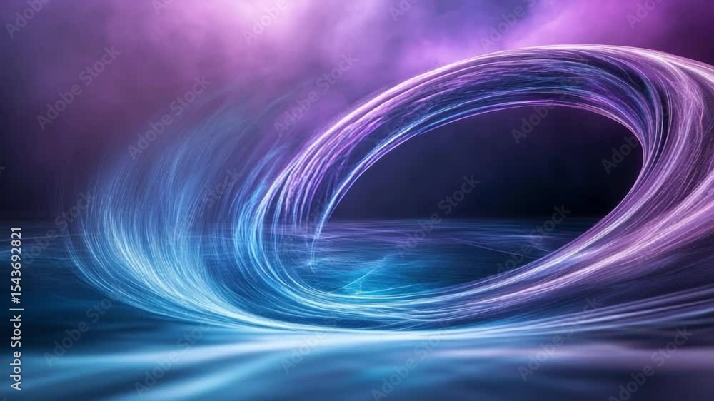 Poster Abstract Swirl of Light and Energy: A dynamic visualization of energy, featuring a captivating swirl of luminous colors. The composition creates a sense of movement and depth. 