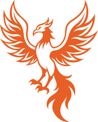 vector illustration of a fiery bird