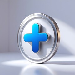 Healthcare plus button icon concept
