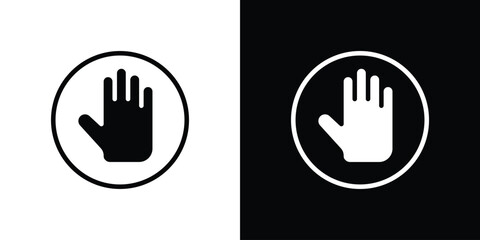 Stop icon collection. line stroke icon. EPS 10