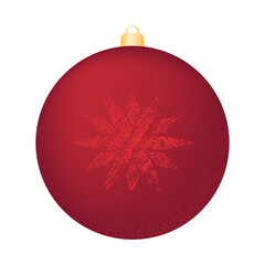 Christmas and New Year decoration on the tree in the form of a red ball. Vector illustration
