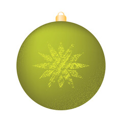 Christmas and New Year decoration on the tree in the form of a yellow ball. Vector illustration