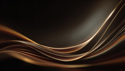 A dance of bronze light streaks gracefully weaving like time slipping away Smooth gradient black