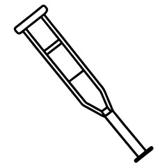 Minimal Crutch Line Icon