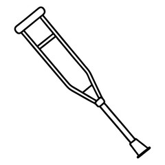 Minimal Crutch Line Icon