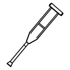Minimal Crutch Line Icon