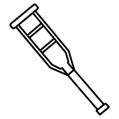 Minimal Crutch Line Icon