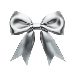 Elegant Silver Bow Festive Gift Decoration