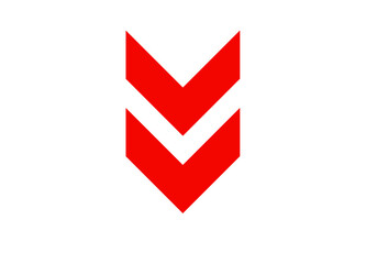 Bold red chevron arrows pointing to the right on a white background. The modern and minimalistic design symbolizes direction, movement, progress, or forward navigation. Ideal for use in web design.