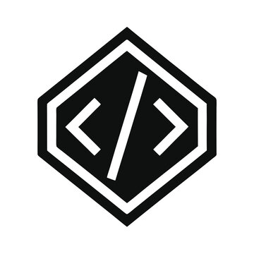 Coding Symbol in Hexagon Shape Icon
