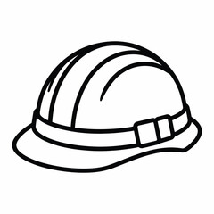 Hard hat safety helmet line art icon