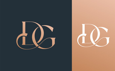 Initial letter DG GD logo design vector illustration for couple, wedding, and business