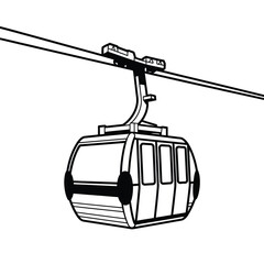 Cable car gondola transportation line art © motiur vector artist