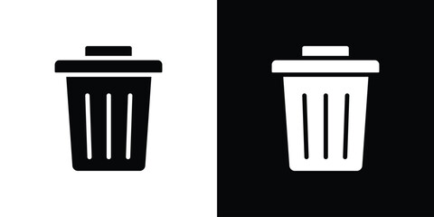 Trash Bin icon collection. line stroke icon. EPS 10