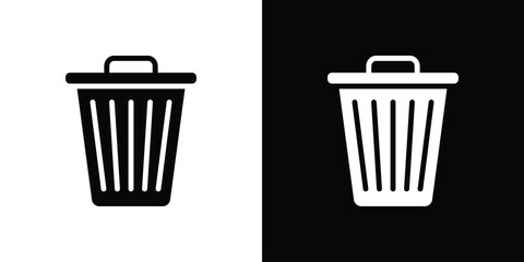 Trash icon collection. line stroke icon. EPS 10