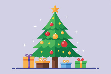 christmas tree with gifts