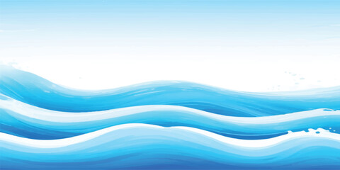 Elegant Sea Wave Effect with Blue-Green Watercolor Brush Strokes on Clear Background for Nature Concepts. Minimalist Watercolor Wave Art with Soft Blue and Green Blend on Transparent Canvas