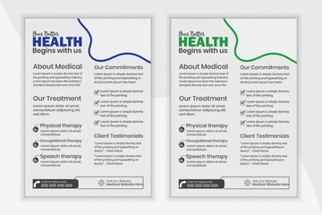 Medical service flyer template design