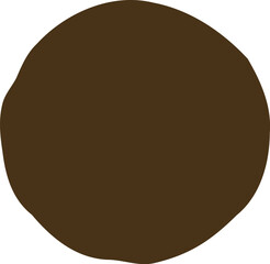 Abstract Dark Brown Circle, Blob with Imperfect Round Shape