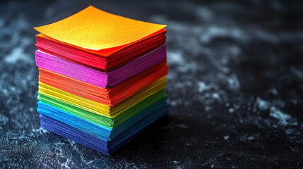 Stack of colorful sticky notes