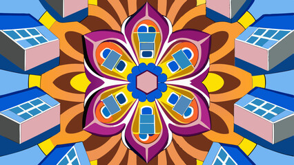 Quantum Multiverse Data Visual – Futuristic Neural Grid Vector Art.