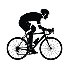 Silhouette of cyclist riding road bike