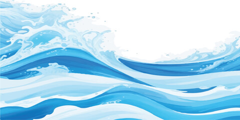 Gentle Aquatic Wave Design in Green and Blue Watercolors with a Transparent Canvas Effect. Calm Ocean Wave Texture with Green and Blue Watercolors on Transparent Background for Nature Graphics