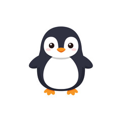 Cute Happy bird Penguin cartoon vector on white background