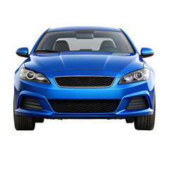 Blue Car Front View &ndash; Cool and Modern Vehicle Design on Pure White Background

