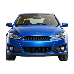 Blue Car Front View &ndash; Cool and Modern Vehicle Design on Pure White Background

