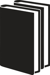 Two Standing Books Silhouette Icon  on white background