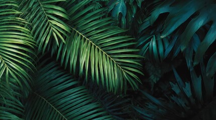 Palm Tree Leaf Greenery Lush Nature Background