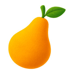 Yellow Pear Vector Illustration – Fresh Organic Fruit Clipart on White Background